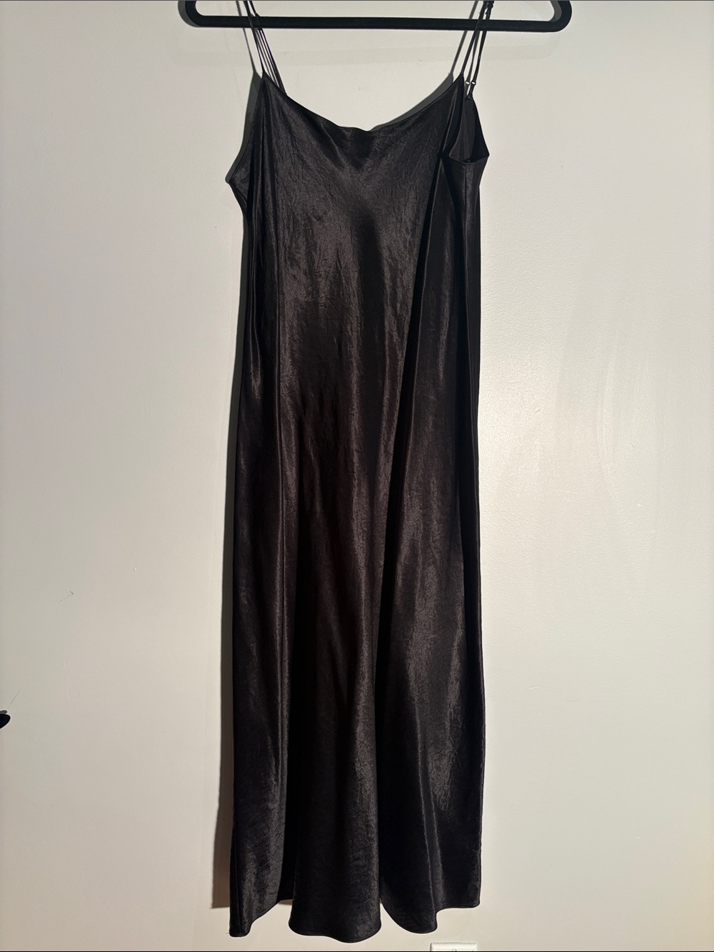 Vince Black Satin Slip Maxi Dress – Size Medium